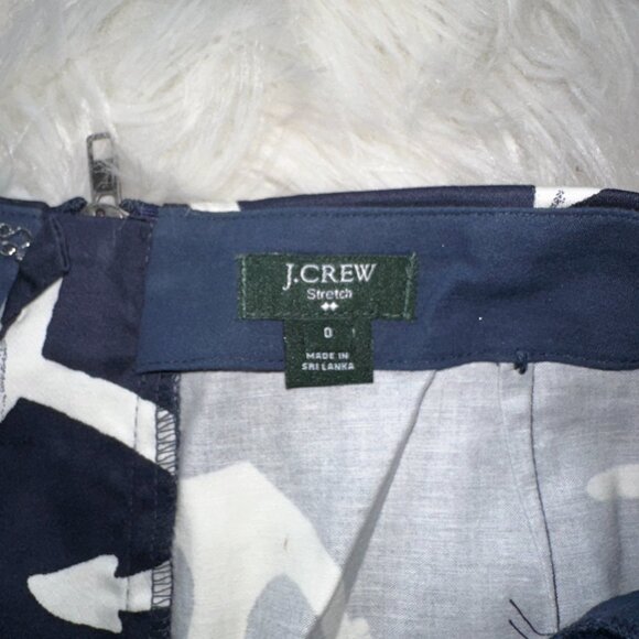 J.Crew Mini Skirt Navy Blue and White Anchor Lined Nautical Summertime - Picture 5 of 6